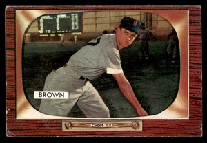 Hal Brown 1955 Bowman Card #221 Boston Red Sox (Back Crease) - Picture 1 of 2