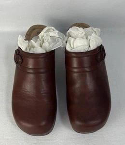 Bass Brown Leather Raisin-Major Slip on Clog Size 8M - Picture 1 of 3
