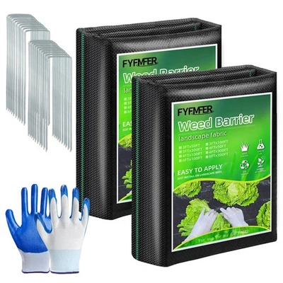 4FT x 100FT Weed Barrier Landscape Fabric,3.2oz Premium Heavy Duty Woven Clot... - Image 1 of 4