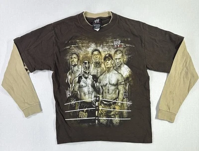 Vintage 2008 WWE Rey Mysterio John Cena Triple H Long Sleeve Shirt M Hybrid Tee - Image 1 of 4