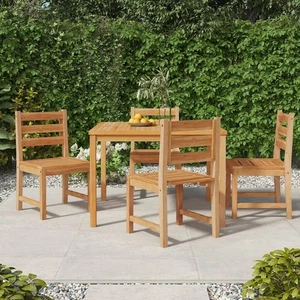 Garden Chair Set of 4 Warm brown Solid teak wood Standard - Picture 1 of 8
