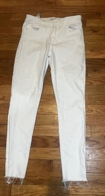 Joe’s Jeans Women White Denim High Rise Skinny Ankle Sz 28 Raw Hem - Image 1 of 4