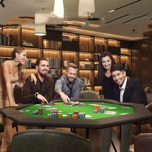 2-fach klappbar Pokertisch für 8 Spieler Casino Poker Tisch Spieltisch 120x75cm - Bild 1 von 9