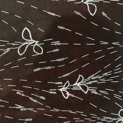 Antique Japanese Katagami Paper Kimono Stencil Katazome Tall Plant Pattern C914 - Image 1 of 4