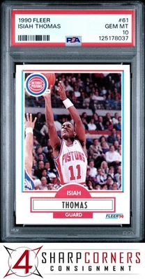 Fleer #61 1990 Isiah Thomas Pistons Hof PSA 10 Foto 1 de 3