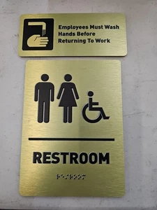 GDS Bathroom Sign Bundle – ADA Compliant Unisex Restroom Sign (6”x8”) and... - Picture 1 of 2