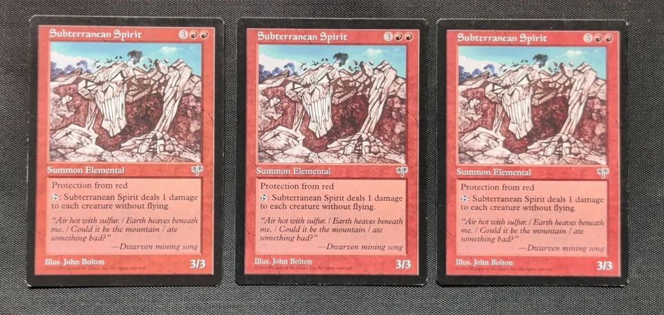 MTG 3x Subterranean Spirit Mirage #195 Magic The Gathering Rare VLP See Pics - Image 1 of 2