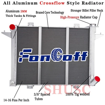 Radiador de aluminio de 3 filas para Dodge D250 D350 W250 W350 1991 1992 1993 5,2 L 5,9 L Foto 1 de 4