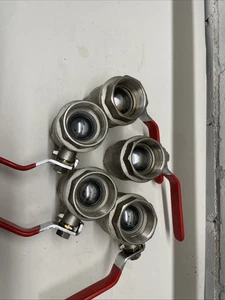 In line full flow lever valve female-female 1 1/2" bsp thread / 5 Pcs - Picture 1 of 3