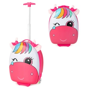 Kids Rolling Luggage 16" Hard Shell Carry On Travel Suitcase w/ Flashing Wheels - Picture 1 of 8