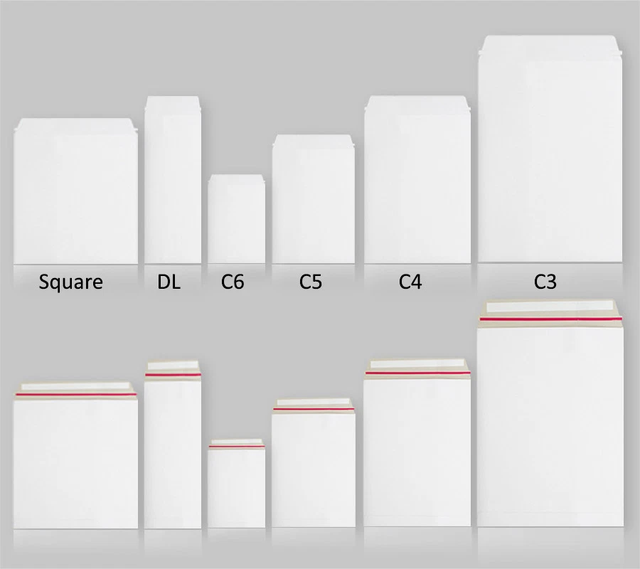 Best Quality All Board White C3 C4 C5 DL Square Calendar Envelopes Free P&P - Image 1 of 1