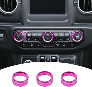 Air Conditioner Switch Knob Ring Cover Trim For Jeep Wrangler JL JT 2018-22 Pink - Foto 1 di 7