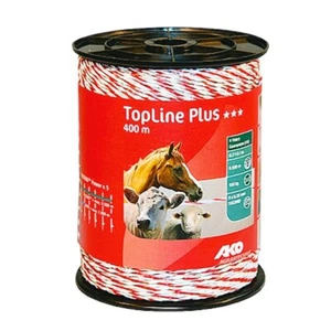 2 Stück 400 m TopLine Plus Weidezaunlitze weiss-rot Elektrozaun TriCond  - Bild 1 von 3