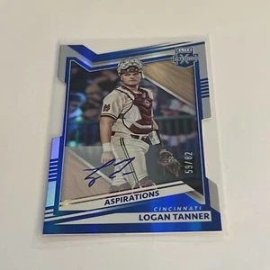 LOGAN TANNER 2022 PANINI ELITE EXTRA EDITION BLUE 29/82 AUTO RC ASPIRATIONS - Picture 1 of 2