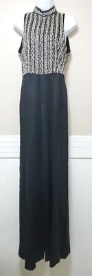 $1295 новый с Ярлыками ALICE & OLIVIA Stacey Bendet черный кристалл бусина Sz 6 коктейль комбинезон - Изображение 1 из 4