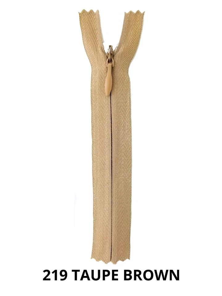 BAG OF 10 INVISIBLE ZIPPERS, #3 NYLON SIZES 9", 14", 18", 22", FREE SHIPPING USA - Image 1 of 4