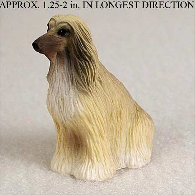 Afghan Hound Mini Hand Painted Figurine Tan/White - Image 1 of 1