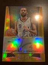 2013-14 Panini Select Gold Tony Parker Auto On Card /10