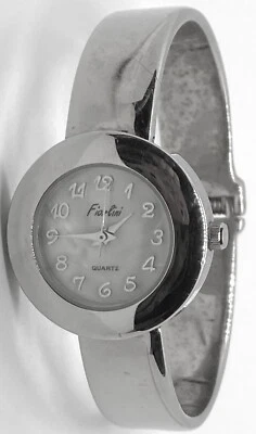 "Reloj FIORLANI Damas Nuevo Batería Brillante Plata Puño con Bisagras Se Adapta a Muñecas de 6-1/4""" Foto 1 de 4