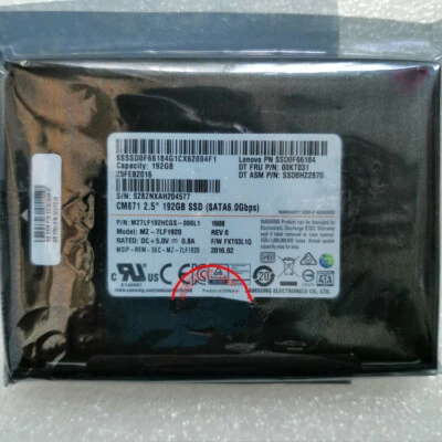  Samsung 192GB SSD CM871 SATA 3 Solid State Drive MZ-7LF1920 MZ7LF192HCGS - Image 1 of 3