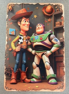 Toy Story Woody Buzz Lightyear - Vintage Style Metal Wall Hanging Sign - Picture 1 of 4