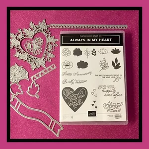 Stampin' Up! ALWAYS IN MY HEART Stempelset & FLORAL HEART Stanzformen (NEU) 💕 #333 - Bild 1 von 13