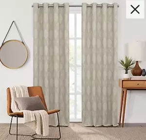 Fieldcrest Heritage Davina Intreccio Viti Oscurante Tenda Pietra Set di 2 - Foto 1 di 11
