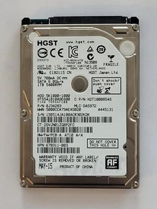 HTS541010A9E680, PN: 0J34283, MLC: DA5972, MAY 15, HGST 1Tb 2.5" HDD - Foto 1 di 2