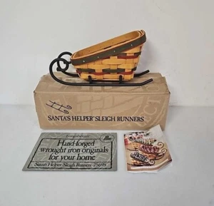 Longaberger Santa's Little Hepler Sleigh Basket & Runner 19721 - Picture 1 of 9