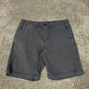 Union Men 34 Chino Shorts Gray Stretch Elastic Waist Flat Front Casual - Picture 1 of 10