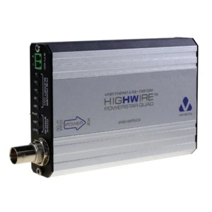 Veracity VHW-HWPS-C4 HIGHWIRE Powerstar Quad 4-Port PoE Switch Over Coax Cable - Picture 1 of 2