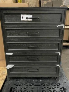 Abbyson Arlene Audrey chest gray 52” tall 40” wide dresser bedroom furniture - Picture 1 of 5