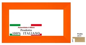 Cornice in legno Arancione piatta per stampe,foto poster,diplomi.  Spessore cm 3 - Imagen 1 de 9