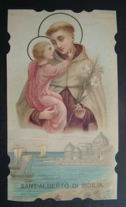 1898 Santini Holy card SANT' ALBERTO DI SICILIA - Picture 1 of 2
