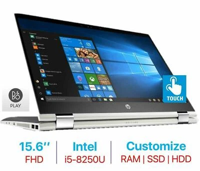New HP Pavilion x360 15.6' FHD touchscreen i5-8250U 8GB RAM 128/256/500GB SSD  - Image 1 of 4