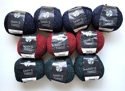 500g Lana Grossa Mary's Tweed Alpaca Wool Nylon Silk #3Red #4Blue #3Green - Image 1 of 4