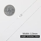 925 Sterling Silver Chain Necklace for Women Girls 1.3/1.5 mm Super Thin Strong