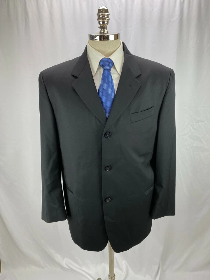 Chaqueta blazer de lana negra para hombre Donna Karan 44S Foto 1 de 4