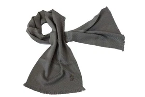 Bufanda Battisti tejido de sarga gris, logotipo y corona Battisti, lana Zegna Baruffa - Imagen 1 de 2