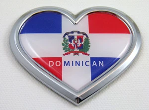 Dominican Republic HEART Flag Chrome Emblem Car Decal 3D Sticker Badge Bumper - Bild 1 von 1