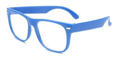 BLUE CLEAR LENS CLASSIC GLASSES 80s VINTAGE RETRO SUNGLASSES SHADES UVB UVA - Image 1 of 4