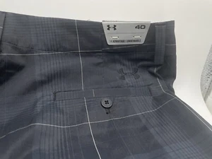 Under Armour Mens Heat Gear Golf Shorts Black Plaid 9” Inseam Sz 40 Athletic NWT - Picture 1 of 13