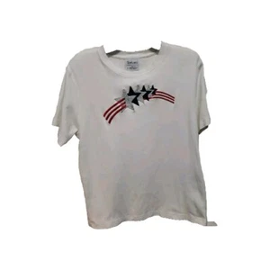 Vtg Women Stars And Stripes T Shirt Size L Westbound Stretchy Short Sleeves - Picture 1 of 8