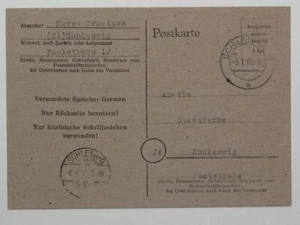 Bizone Ganzsache P 728 als Ortskarte Schleswig 3.1.1946  - Picture 1 of 2