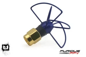 Dwie (2x) anteny FuriousFPV Pinwheel 5,8Ghz krótkie - niebieskie - Zdjęcie 1 z 5