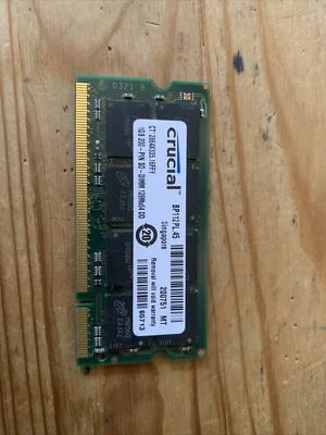 Crucial 1GB 200PIN DDR2 SODIMM 128MX64 SDRAM Memory (CT12864AC667.K16F - Image 1 of 2