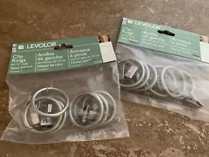 2x Levolor~Anelli clip asta tenda ~Aste da 3/4"~7 clip nichel~14 totali! #77188 - Foto 1 di 4