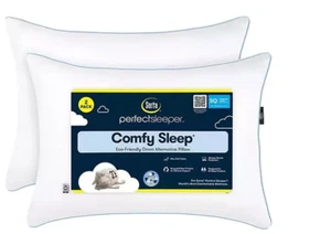 Serta Perfect Sleeper Comfy Sleep Eco-Friendly Bed Pillow, 2 Pack (Assorted Size - Picture 1 of 9