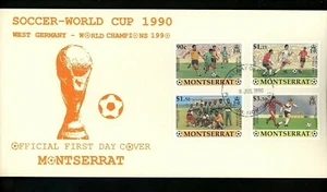 Postal History FDC #748-751 Montserrat 1990 Sports FIFA World Cup Soccer - Picture 1 of 2
