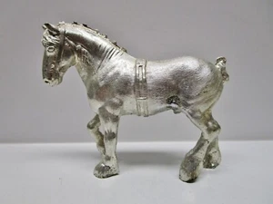 Vintage Small Very Heavy Cast Alloy Metal Draft Horse Figurine/Paperweight 3.25" - Picture 1 of 5